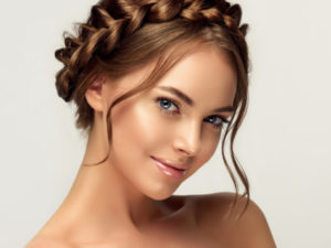 woman with crown braid 